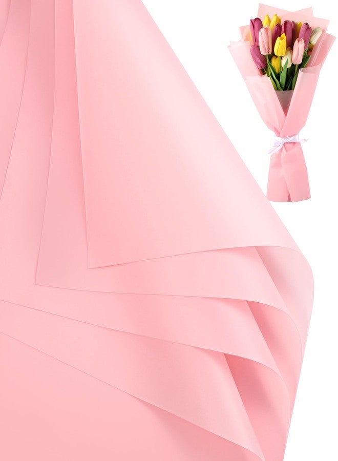 woric 25 Sheets Pink Flower Wrapping Paper, Waterproof Floral Bouquet Wrapping Paper for Valentine's Day Florist Supplies Packaging Birthday Party Favor DIY Crafts - Image 1